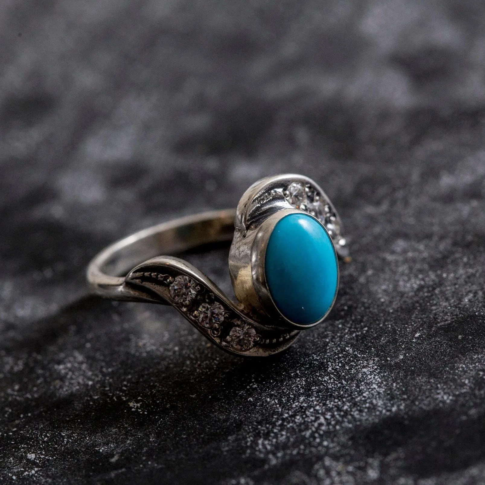Turquoise Ring - Sleeping Beauty Ring - Blue Vintage Ring