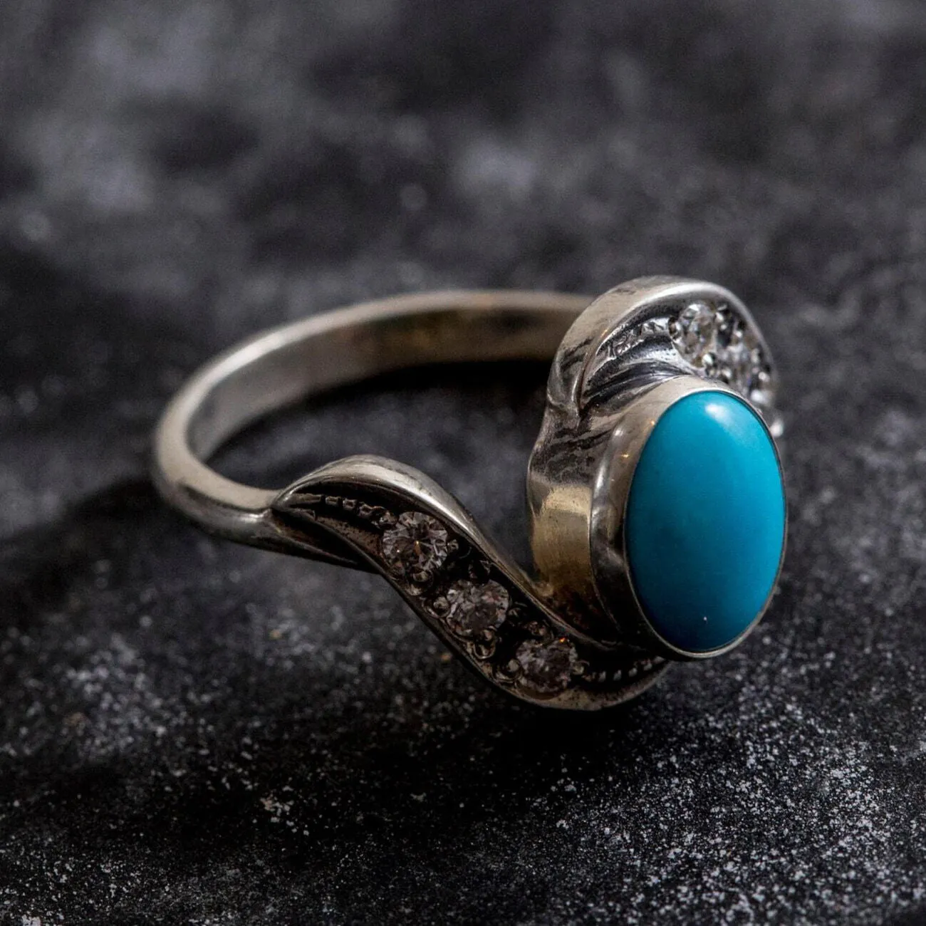 Turquoise Ring - Sleeping Beauty Ring - Blue Vintage Ring