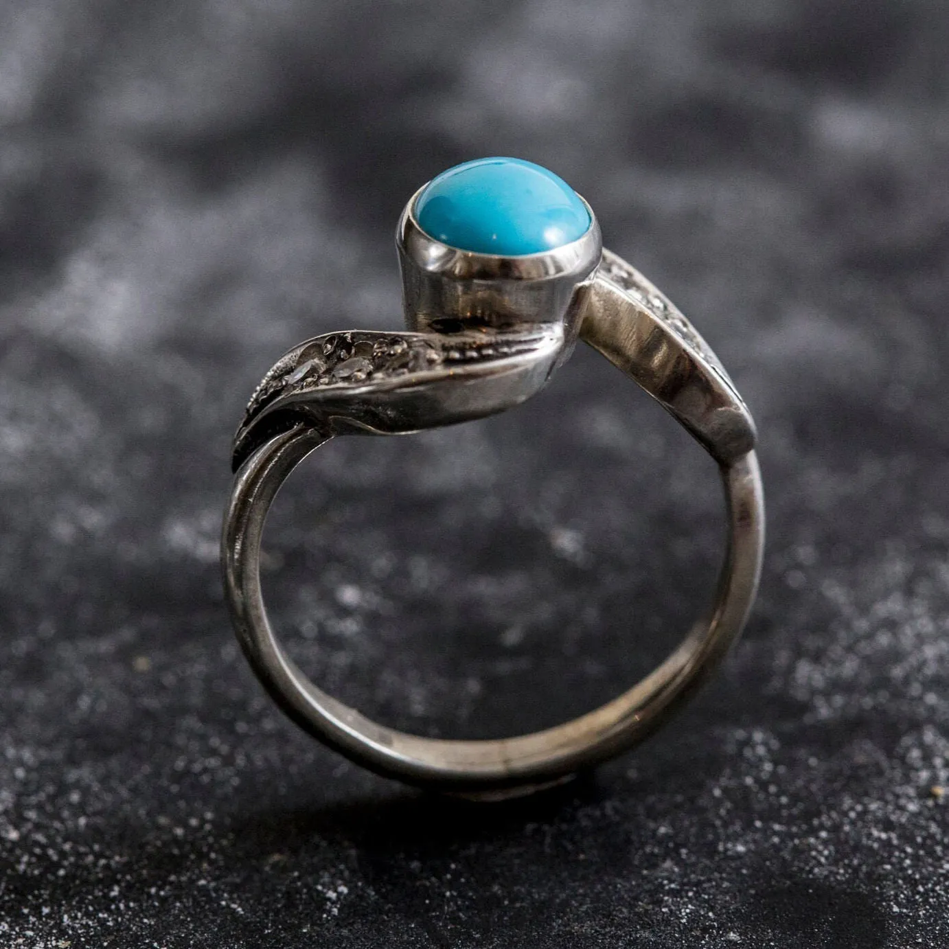 Turquoise Ring - Sleeping Beauty Ring - Blue Vintage Ring