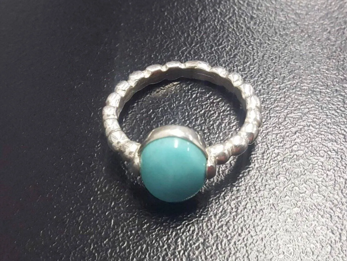 Turquoise Silver Ring - Sleeping Beauty Turquoise - Blue Bezel Ring