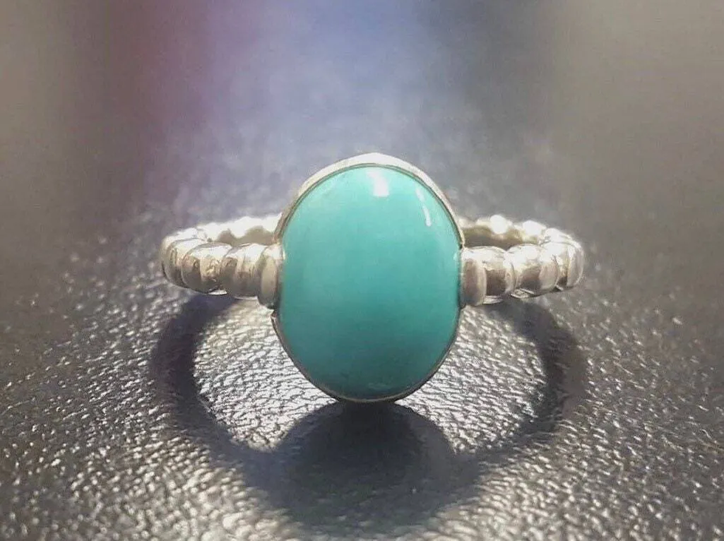 Turquoise Silver Ring - Sleeping Beauty Turquoise - Blue Bezel Ring