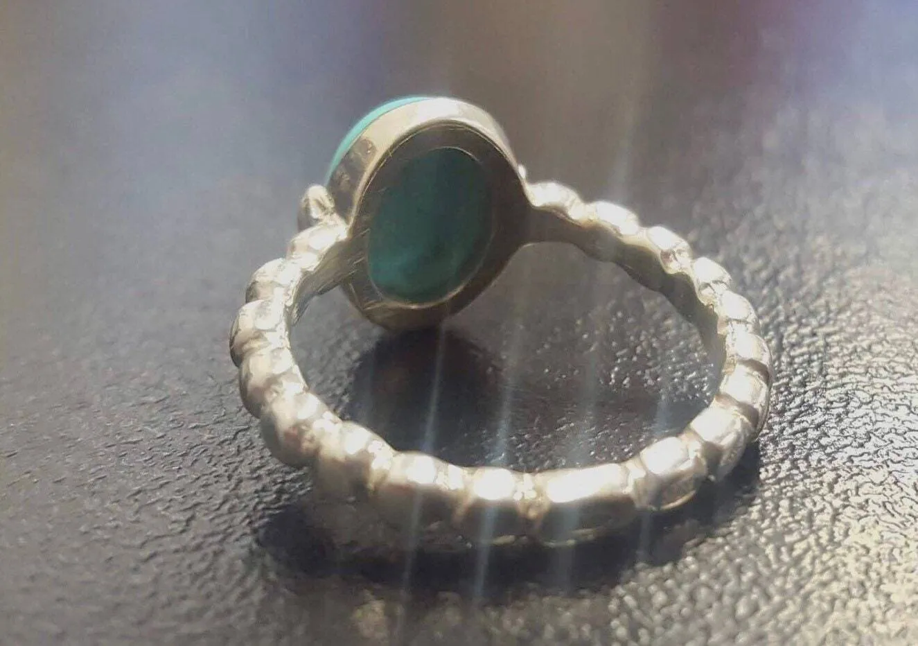 Turquoise Silver Ring - Sleeping Beauty Turquoise - Blue Bezel Ring