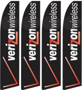 Verizon Four (4) Swooper Feather Banner Flag Signs