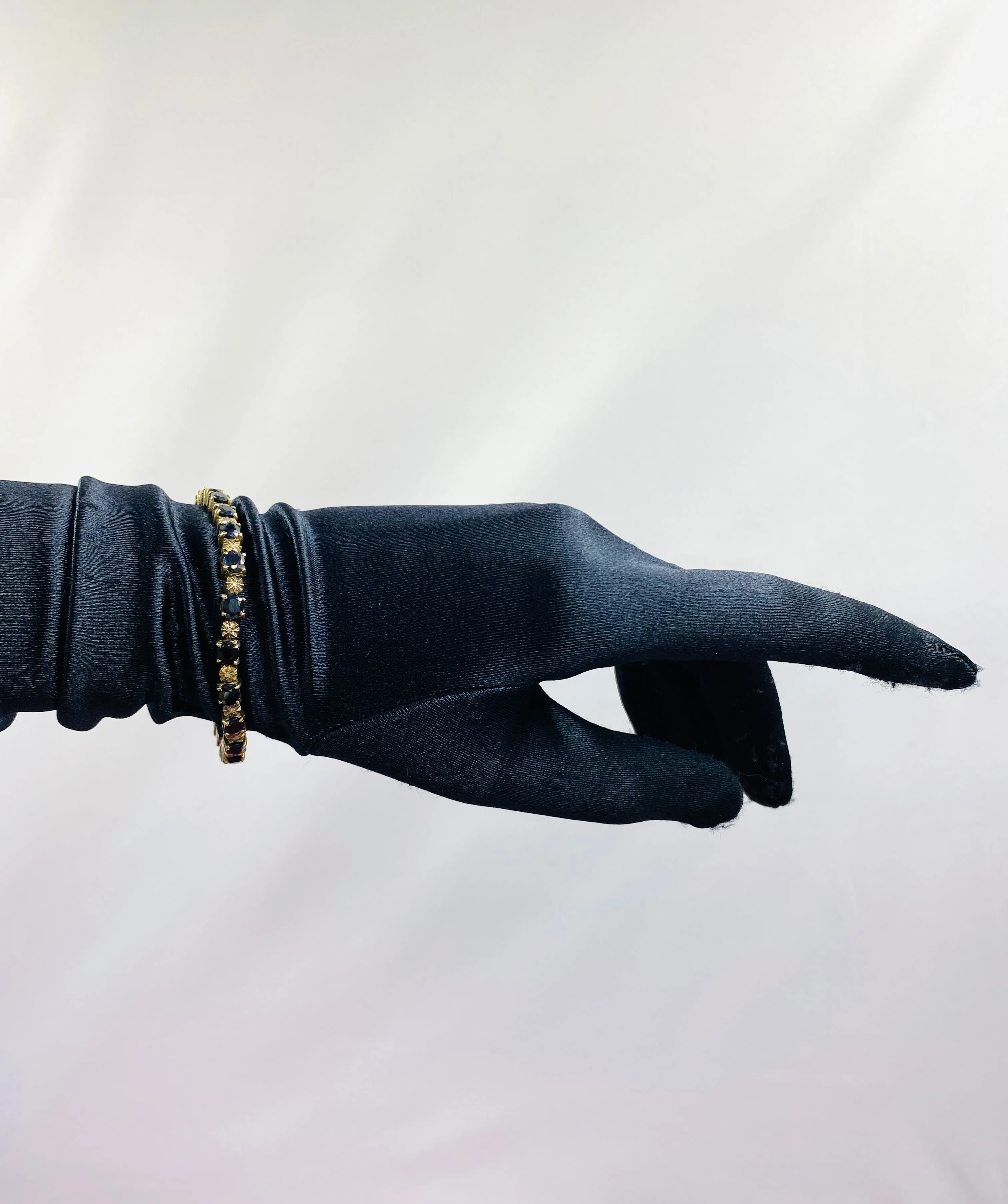 Vintage 1990s Black Sapphire Tennis Bracelet