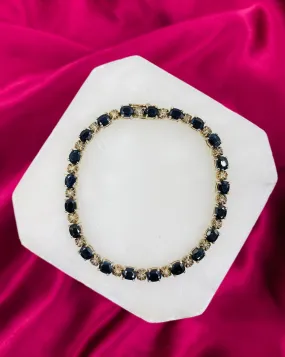 Vintage 1990s Black Sapphire Tennis Bracelet