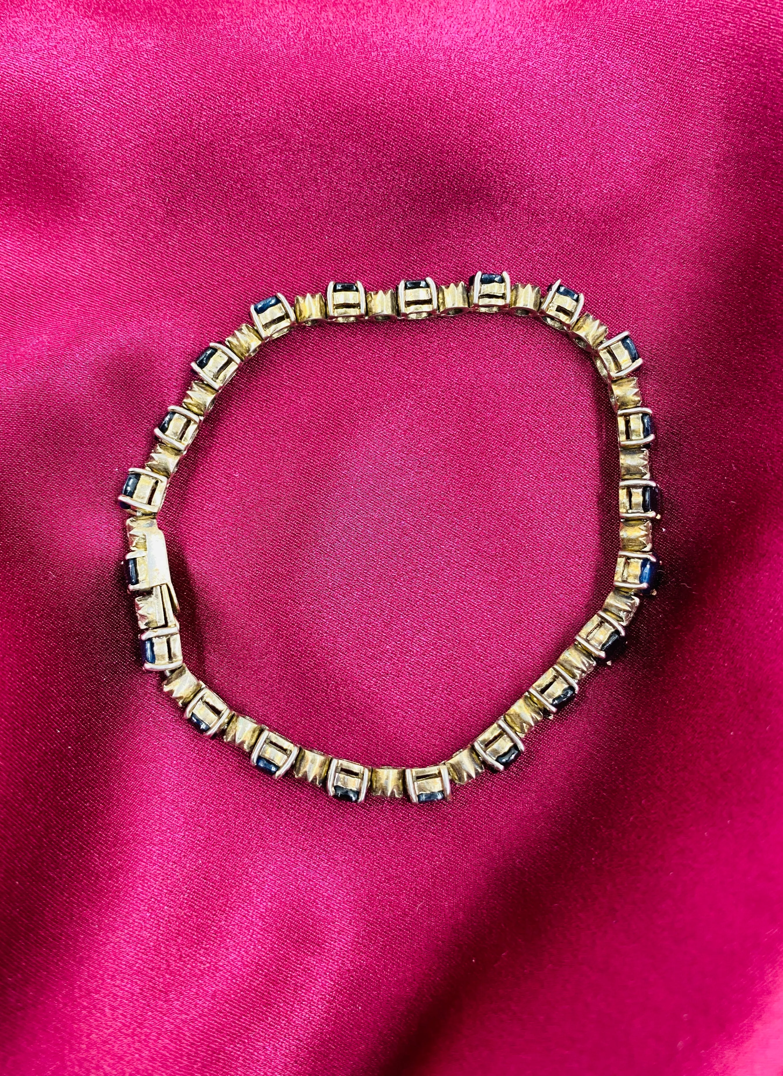 Vintage 1990s Black Sapphire Tennis Bracelet