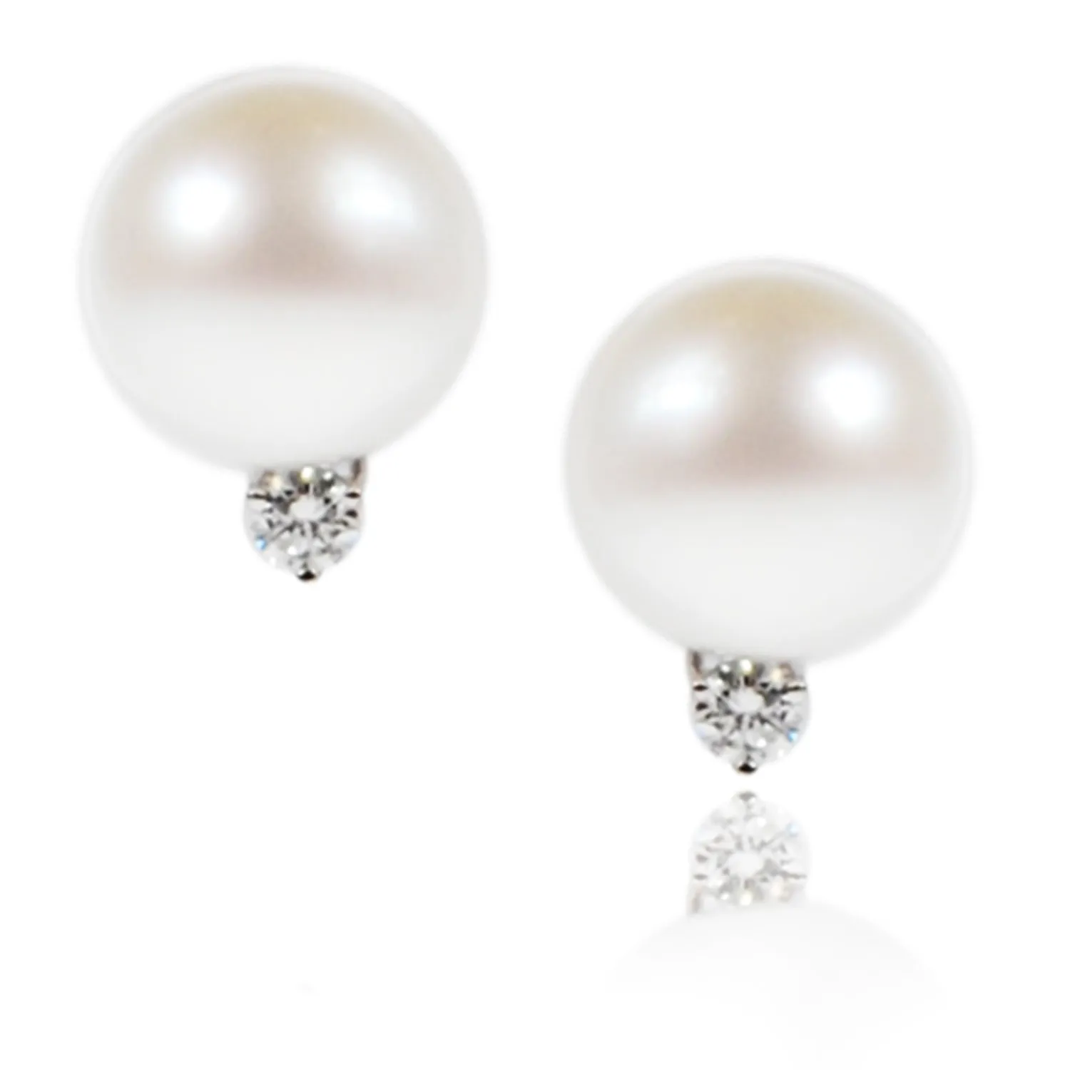 White South Sea Pearl & Diamond Accent 'Tsarina' Earrings