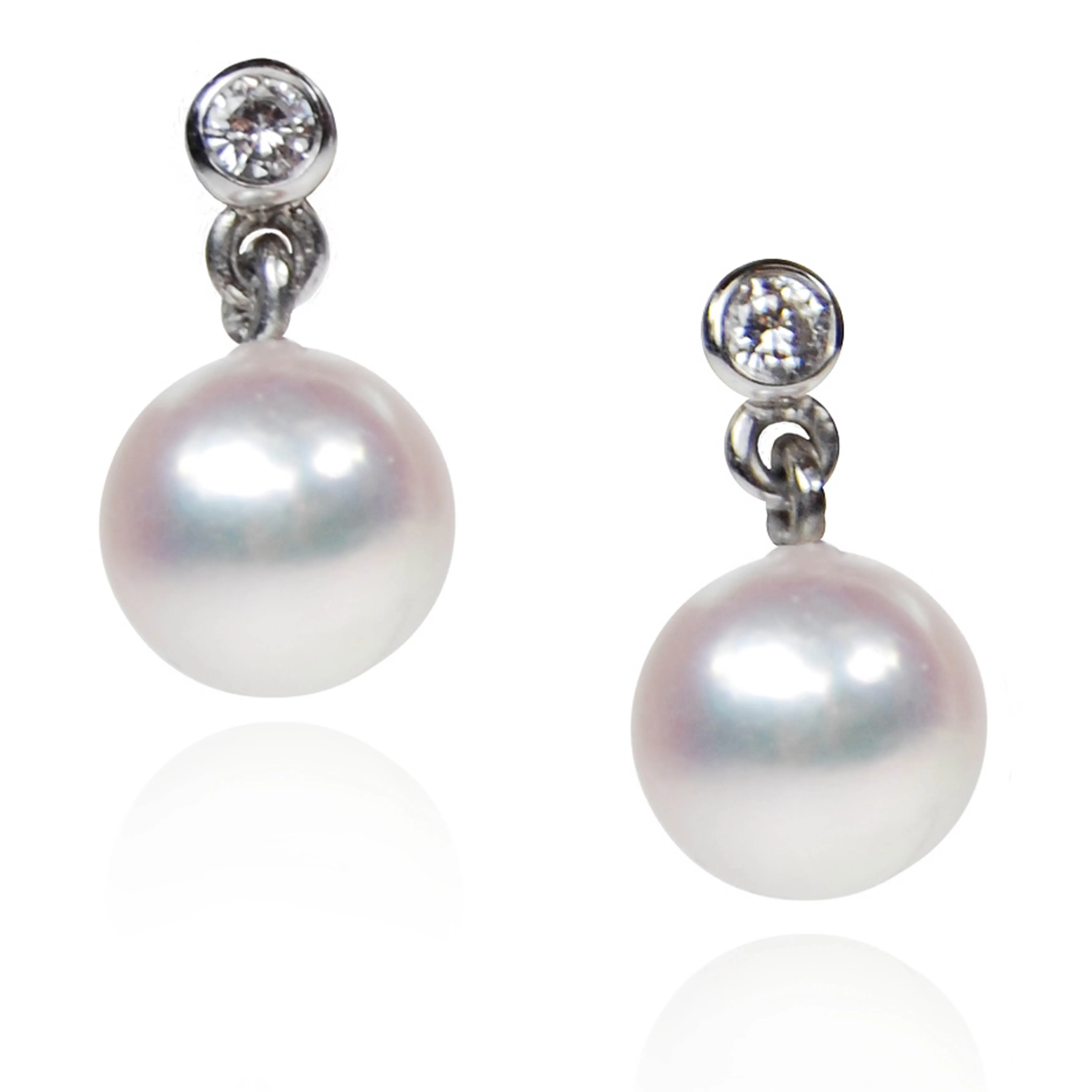 White South Sea Pearl & Diamond 'Tsarina' Drop Earrings in White Gold