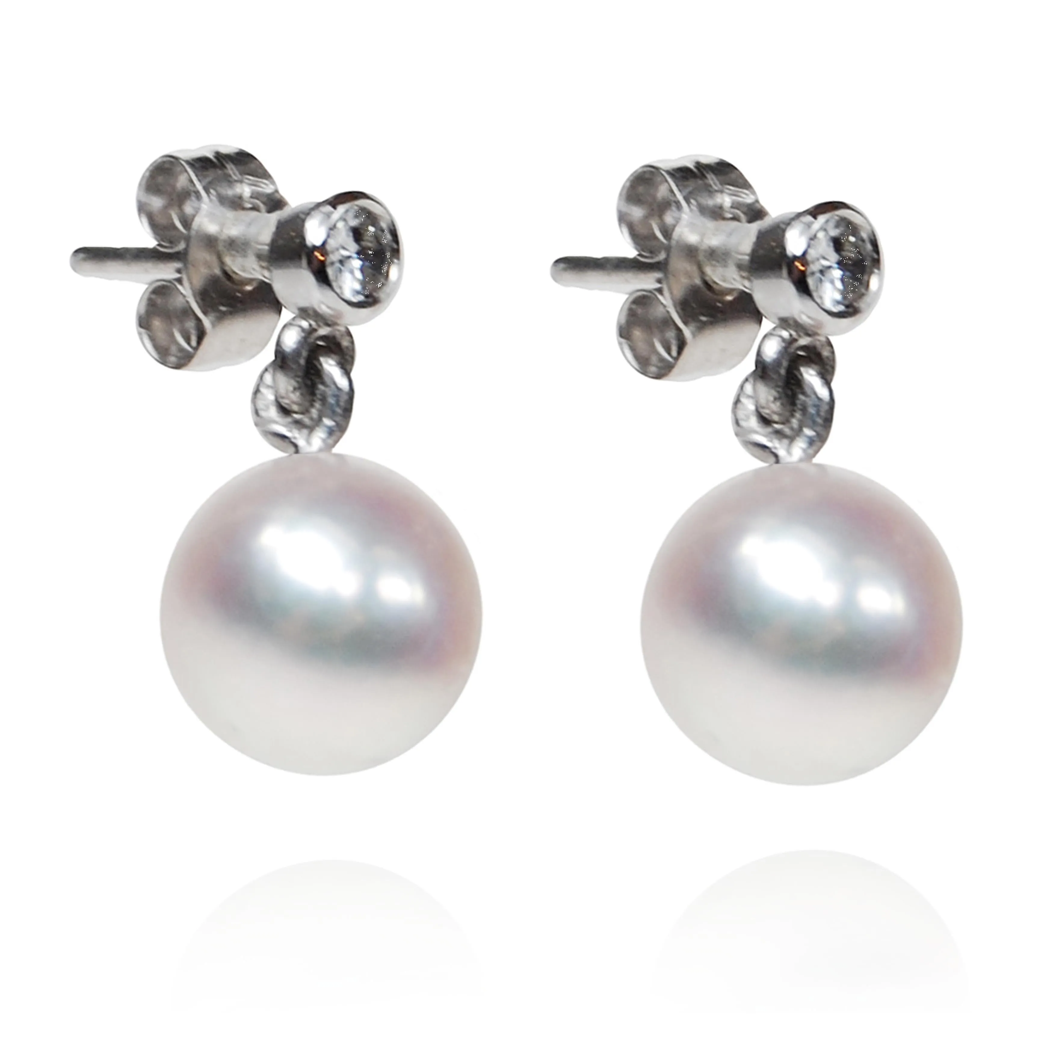 White South Sea Pearl & Diamond 'Tsarina' Drop Earrings in White Gold