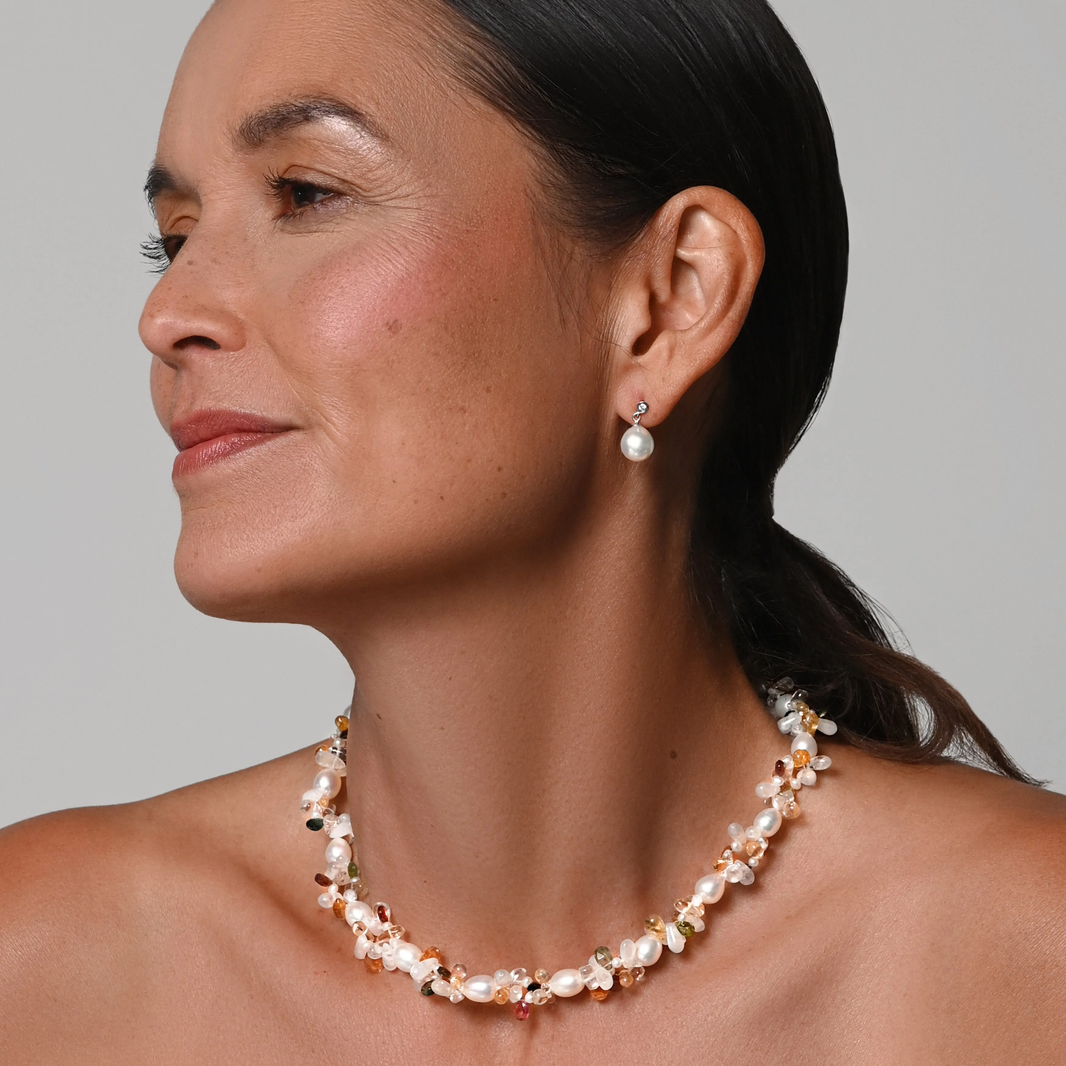 White South Sea Pearl & Diamond 'Tsarina' Drop Earrings in White Gold