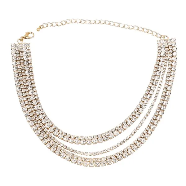 Wholesale Alloy Rhinestone Multilayer Necklace JDC-NE-JL184